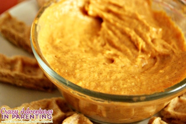 Maple Cinnamon Pumpkin Cream Cheese dip close up