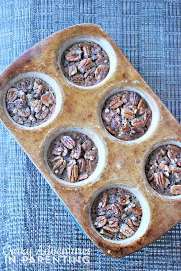 Pecan Pie Filling in Muffin Pan