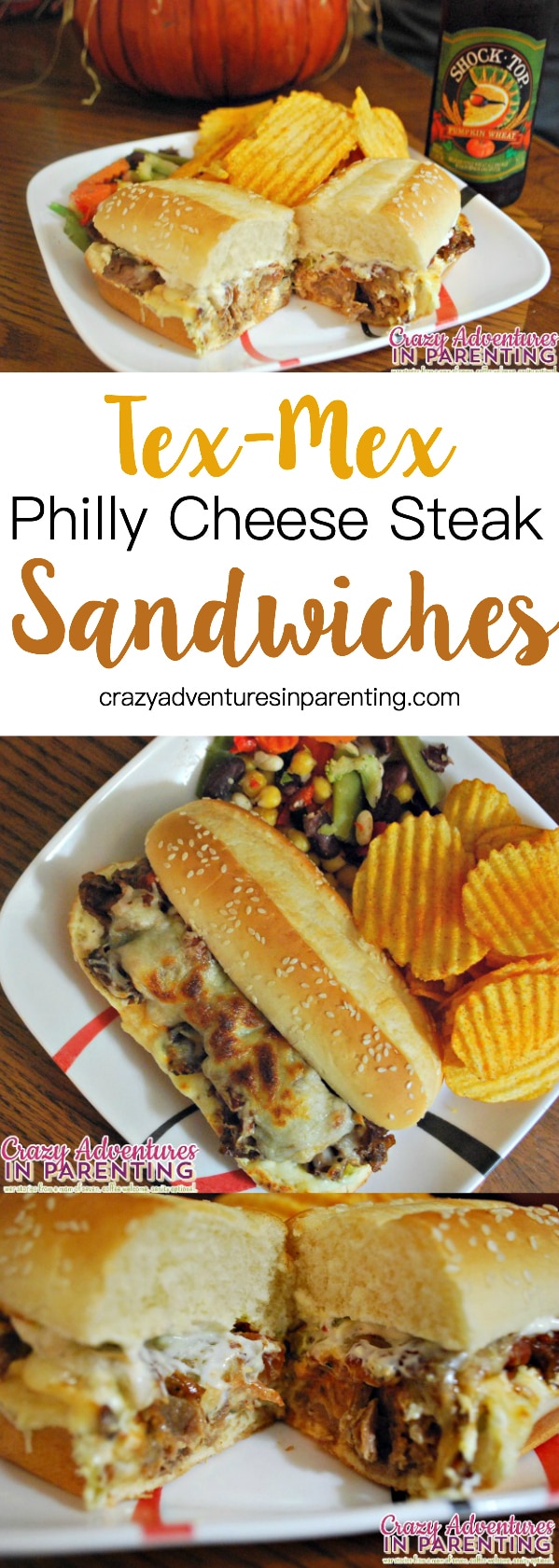 Tex-Mex Philly Cheese Steak Sandwiches