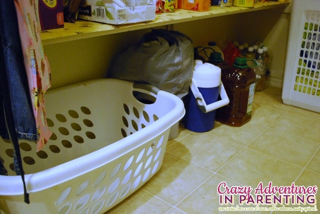 bottom shelf of the pantry