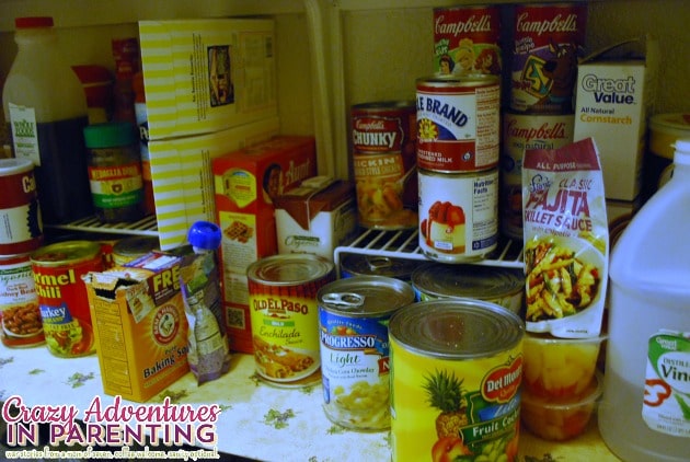 cans in the pantry