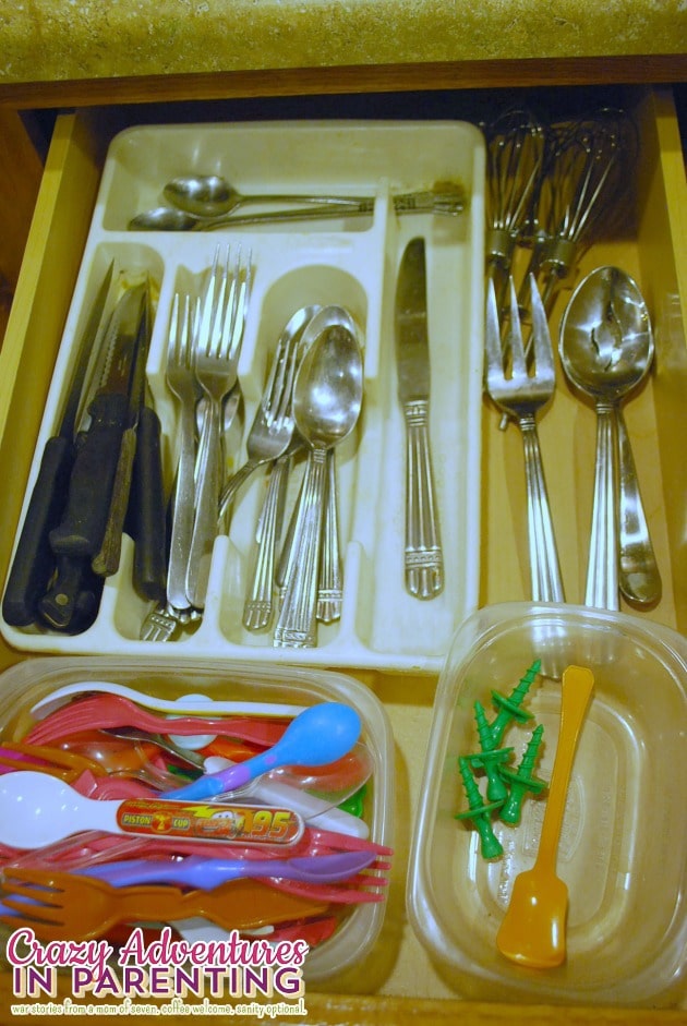 organized silverware drawer