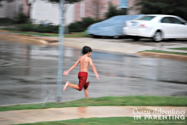 running in the rain