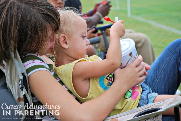 sidelines at brother's soccer game