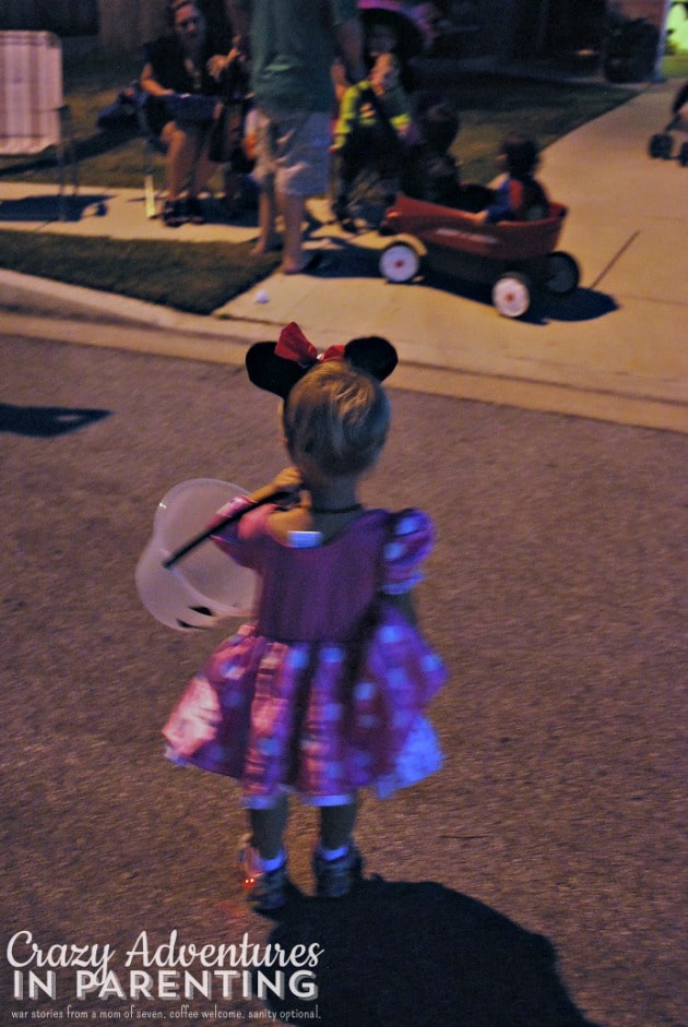 Baby Minnie Mouse trick or treating