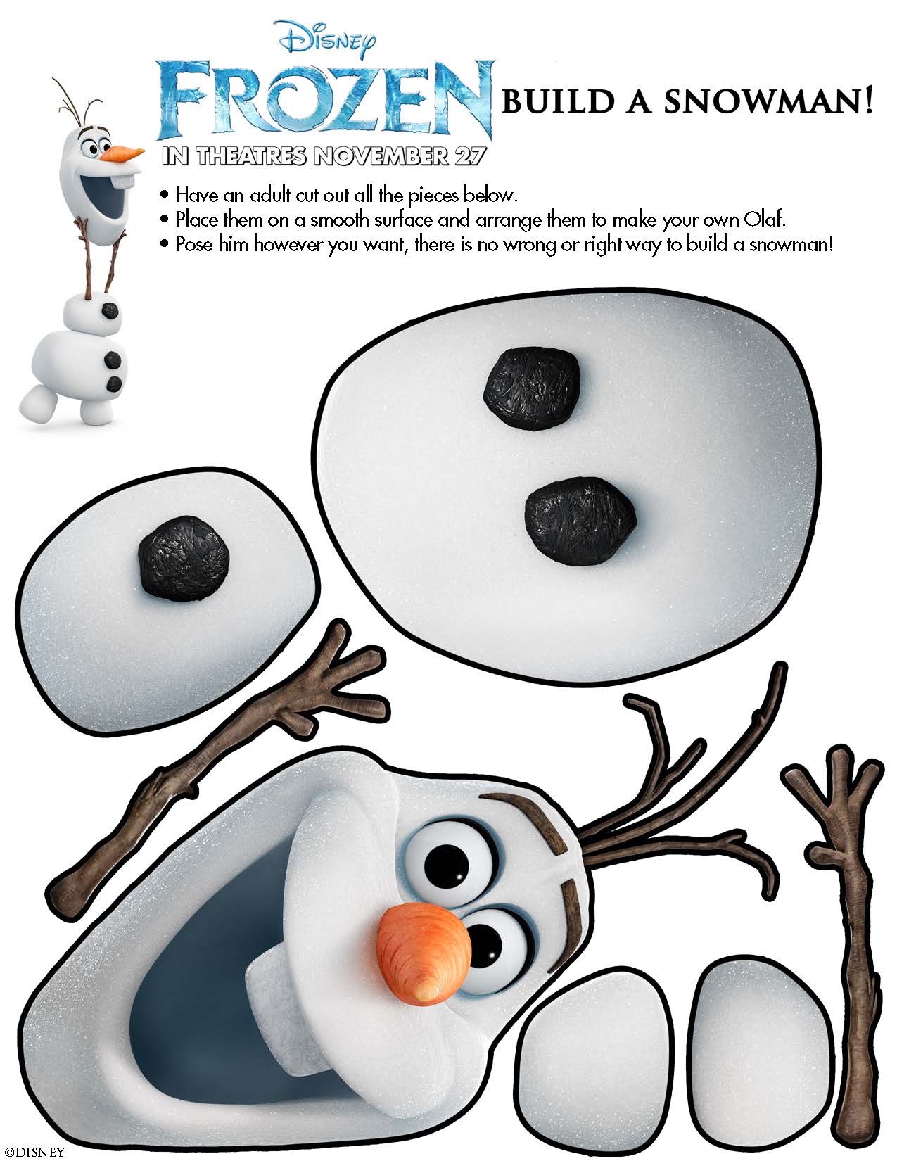 Disney Frozen Build a Snowman printable