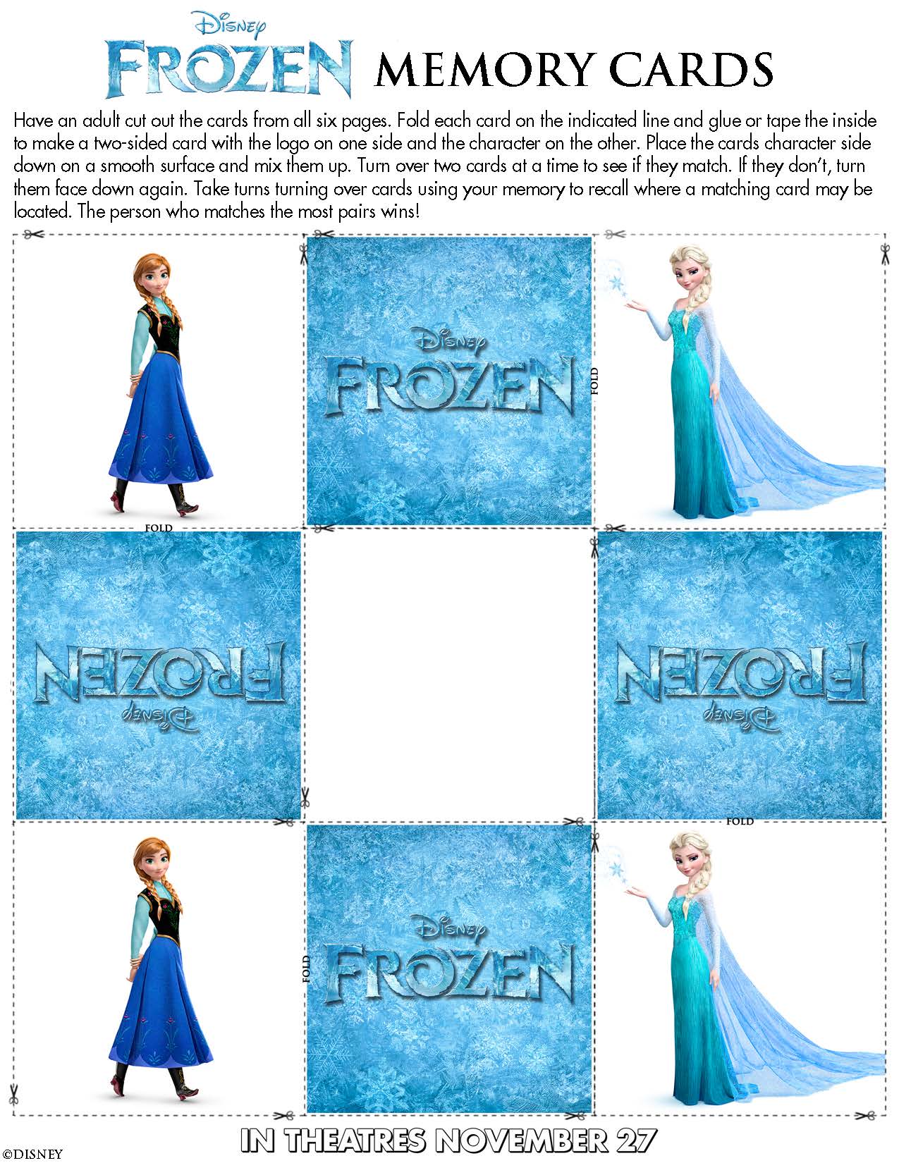 Disney Frozen Memory Cards printable page 4