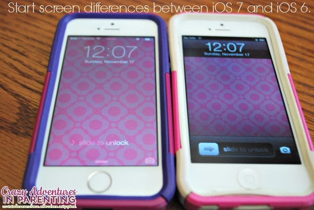 iOS 7 vs iOS 6 different start screens
