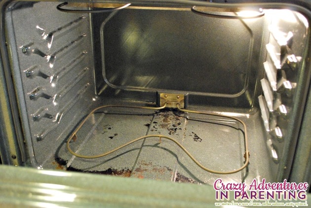 inside oven after