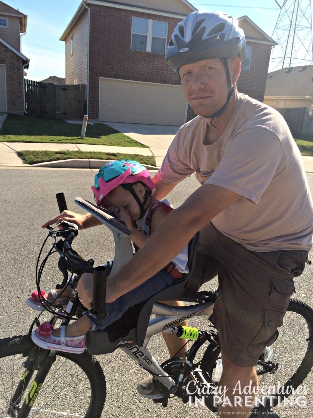 sleepy napping bike baby