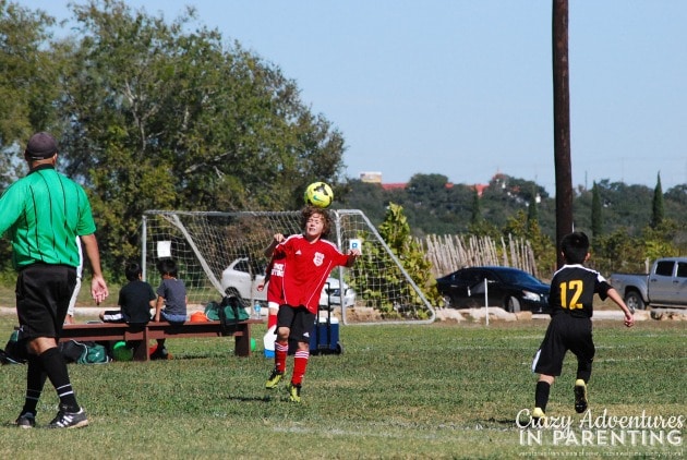 son's soccer header