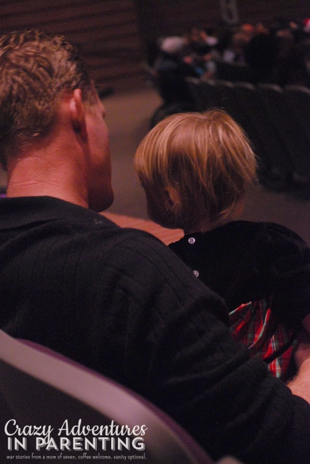 Daddy and baby at the holiday performance