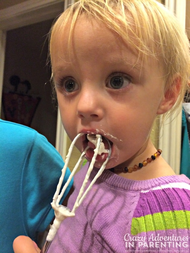 licking the beater