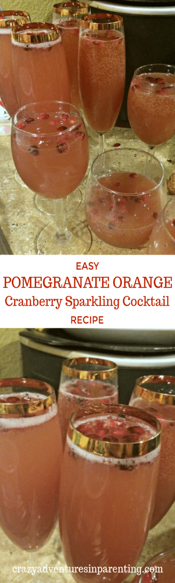 Pomegranate Orange Cranberry Sparkling Cocktail