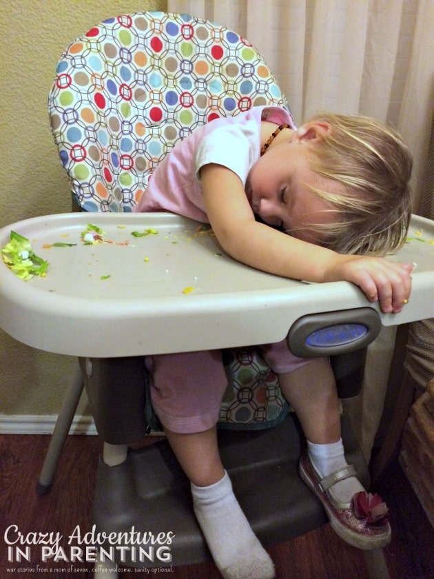 baby asleep in salad