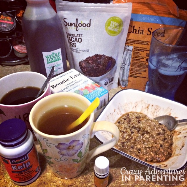 healthy oatmeal breakfast with chia