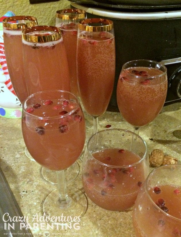 pomegranate orange cranberry sparkling mocktails