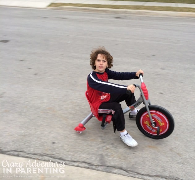 riding on his new 360
