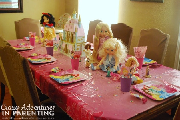 seventh birthday party table