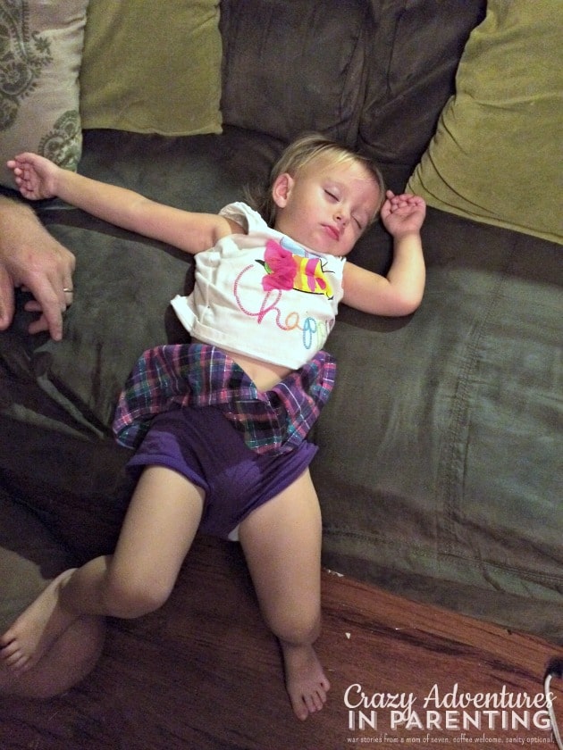 toddler sleeping standing up