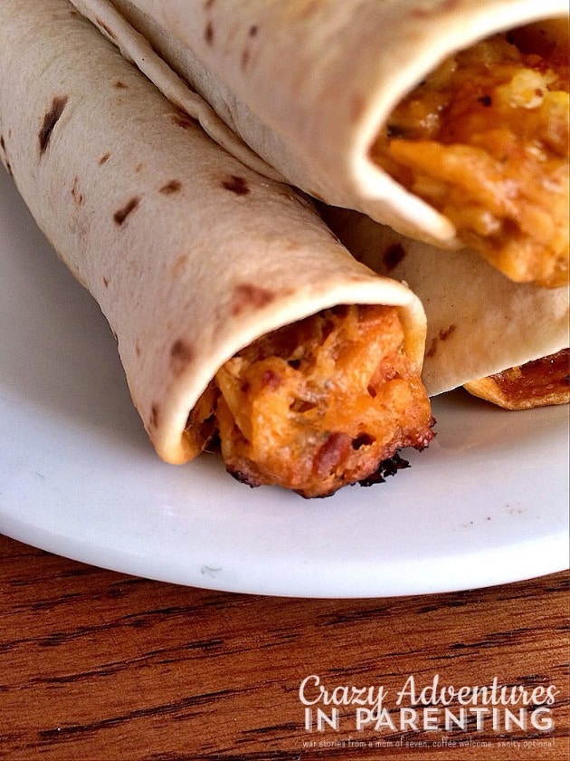 Baked Chicken Bacon Taquitos closeup