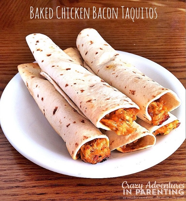 Baked Chicken Bacon Taquitos