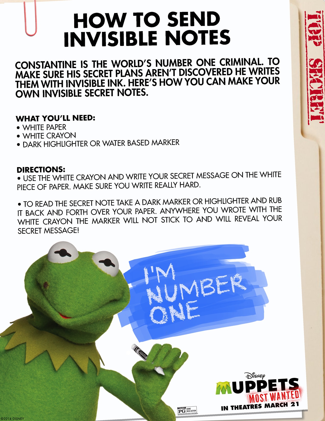 Disney's Muppets Most Wanted How to Send Invisible Notes