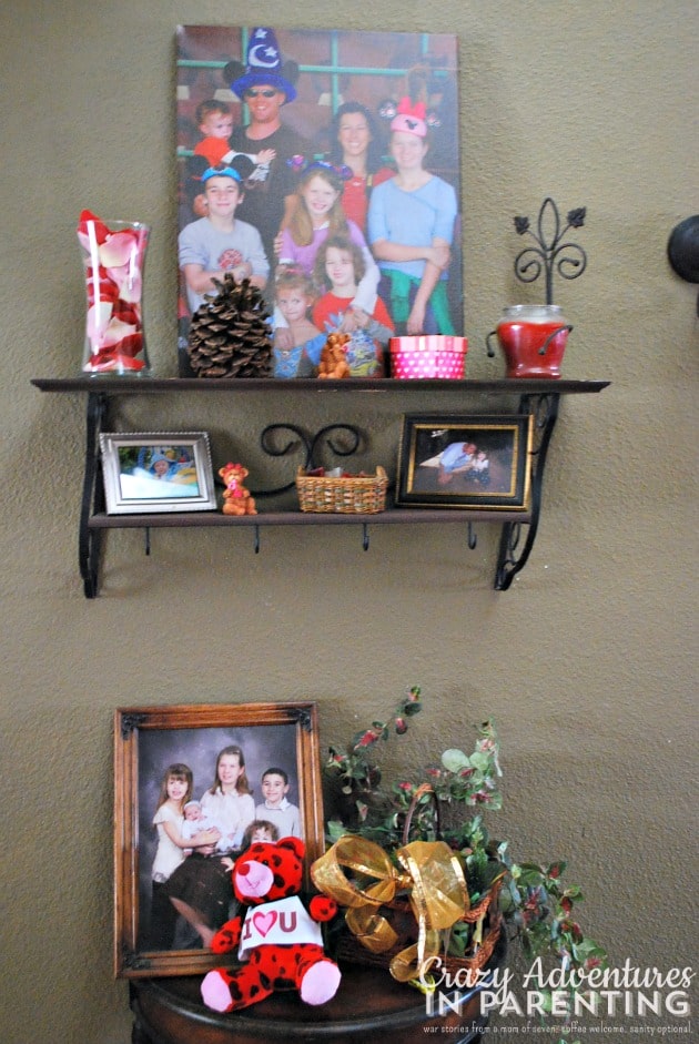 Valentine's decorations front entryway