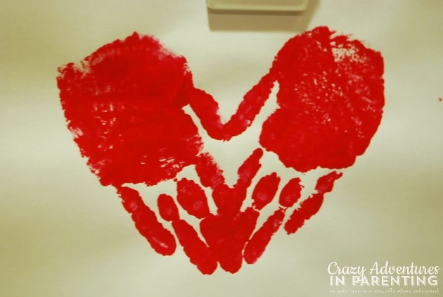 heart-shaped handprints craft