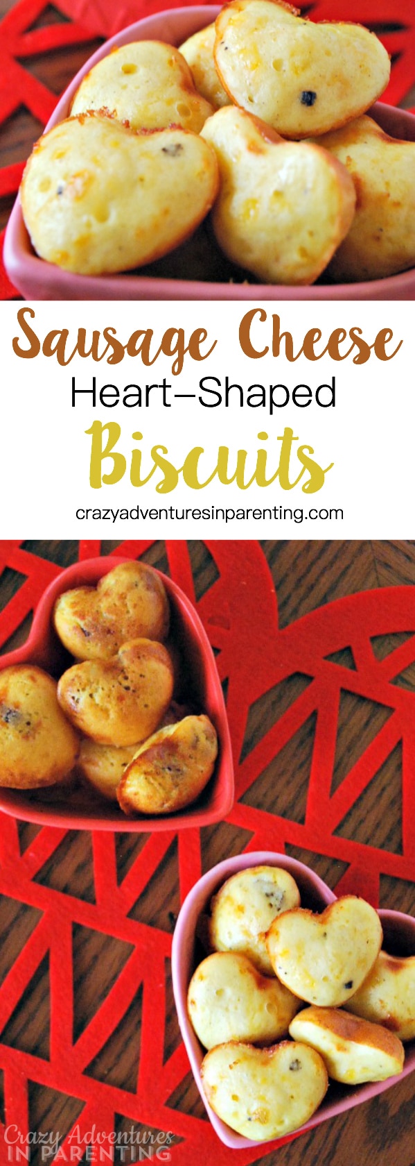 Heart-Shaped Sausage Cheese Biscuits