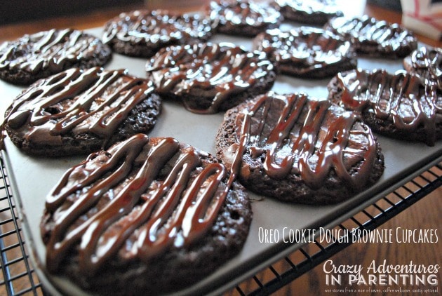 Oreo Cookie Dough Brownie Cupcakes