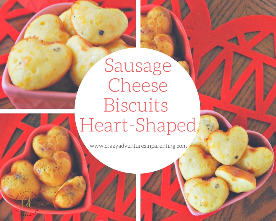 Sausage Cheese Biscuits Heart-Shaped