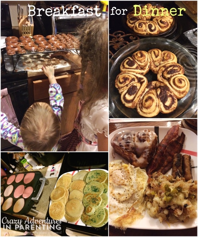 breakfast for dinner collage