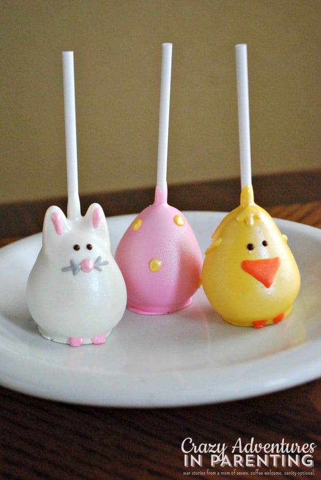 Easter Cake Pops on a plate