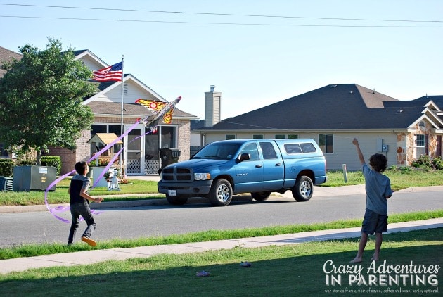 flying kites with friends