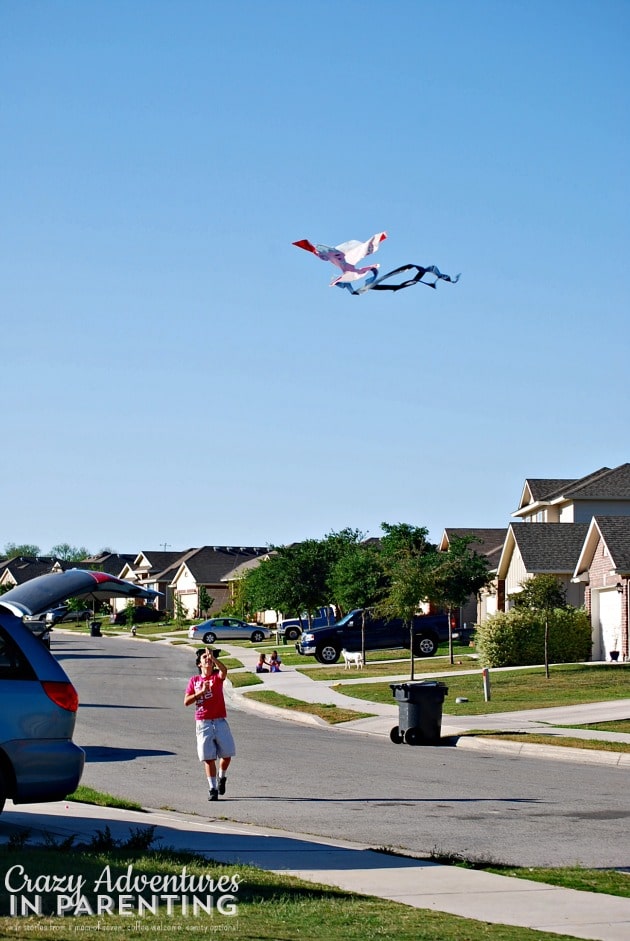 oldest flying his kite