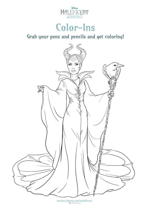 Maleficent activity sheets coloring page
