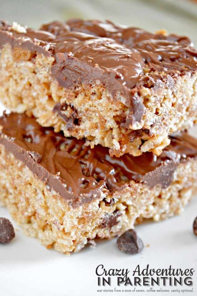 Nutella Cookie Dough Rice Krispies Treat plated