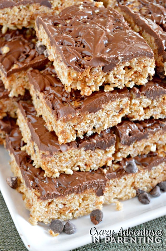 Nutella Cookie Dough Rice Krispies Treats close-up