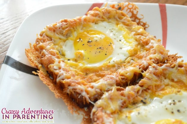 Cheesy Baked Egg Toast plated