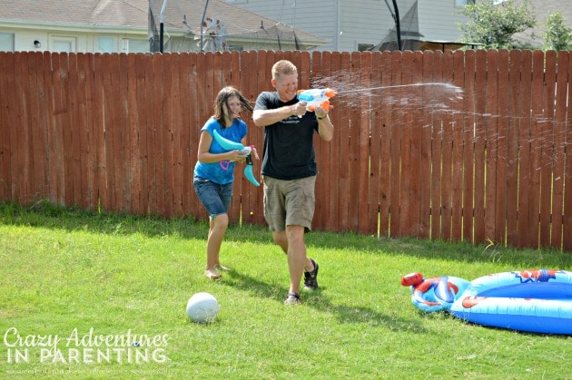 Nerf Super Soaker fun with Dad