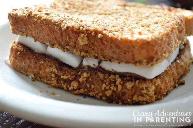 S'mores Stuffed French Toast close up