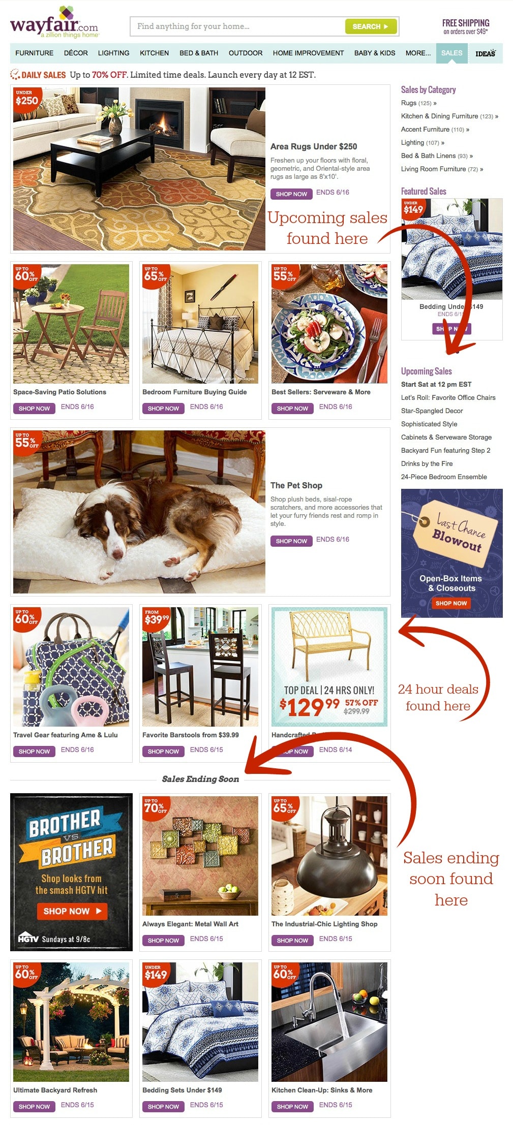 Wayfair.com Daily Sales emails