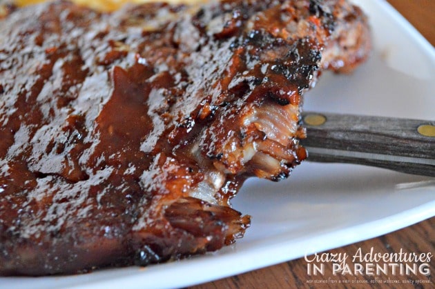 barbecue ribs close up