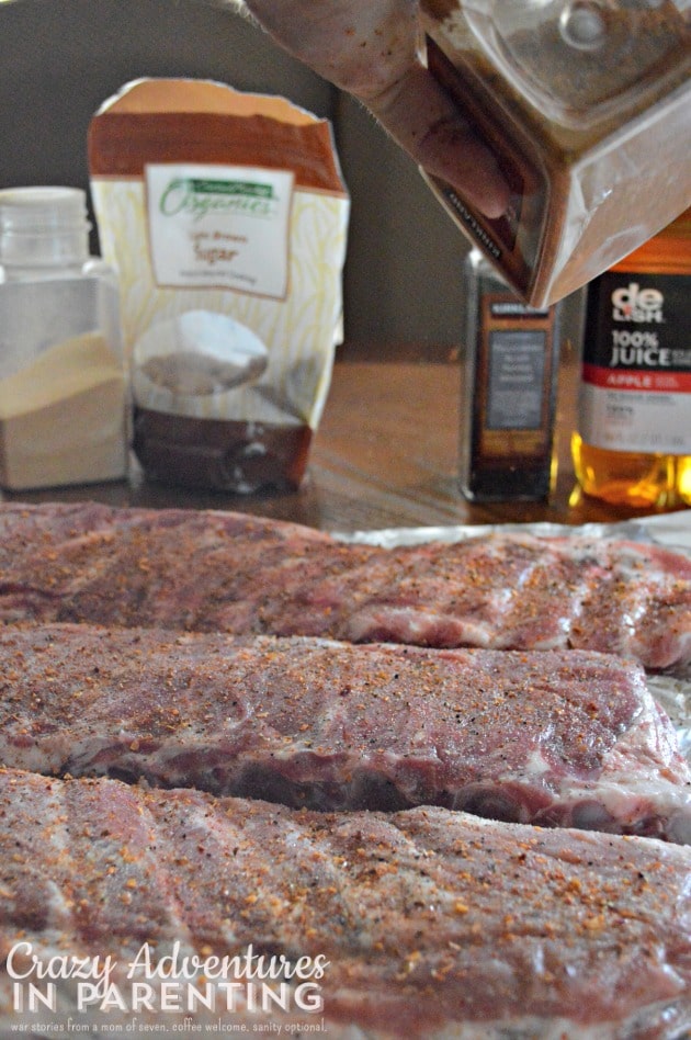 seasoning the ribs