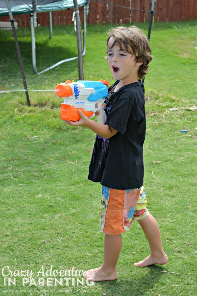 water gun fight