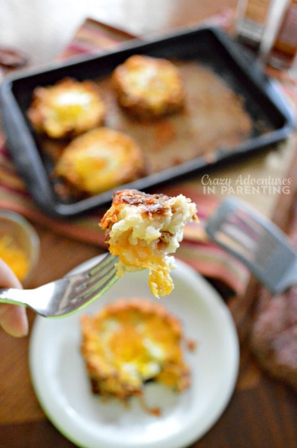 Bacon Egg and Cheese Hash Brown Nests