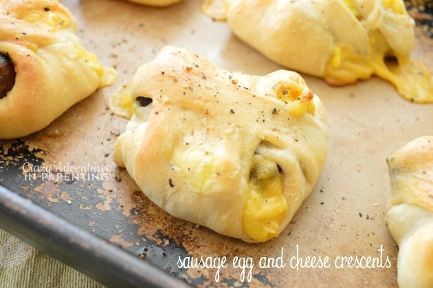 Sausage Egg and Cheese Crescents close-up