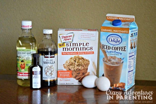 Caramel Macchiato Muffins ingredients for easy coffee shop quality muffins