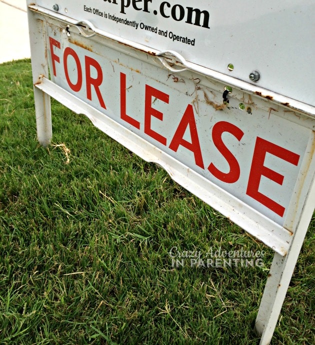 for lease sign out front